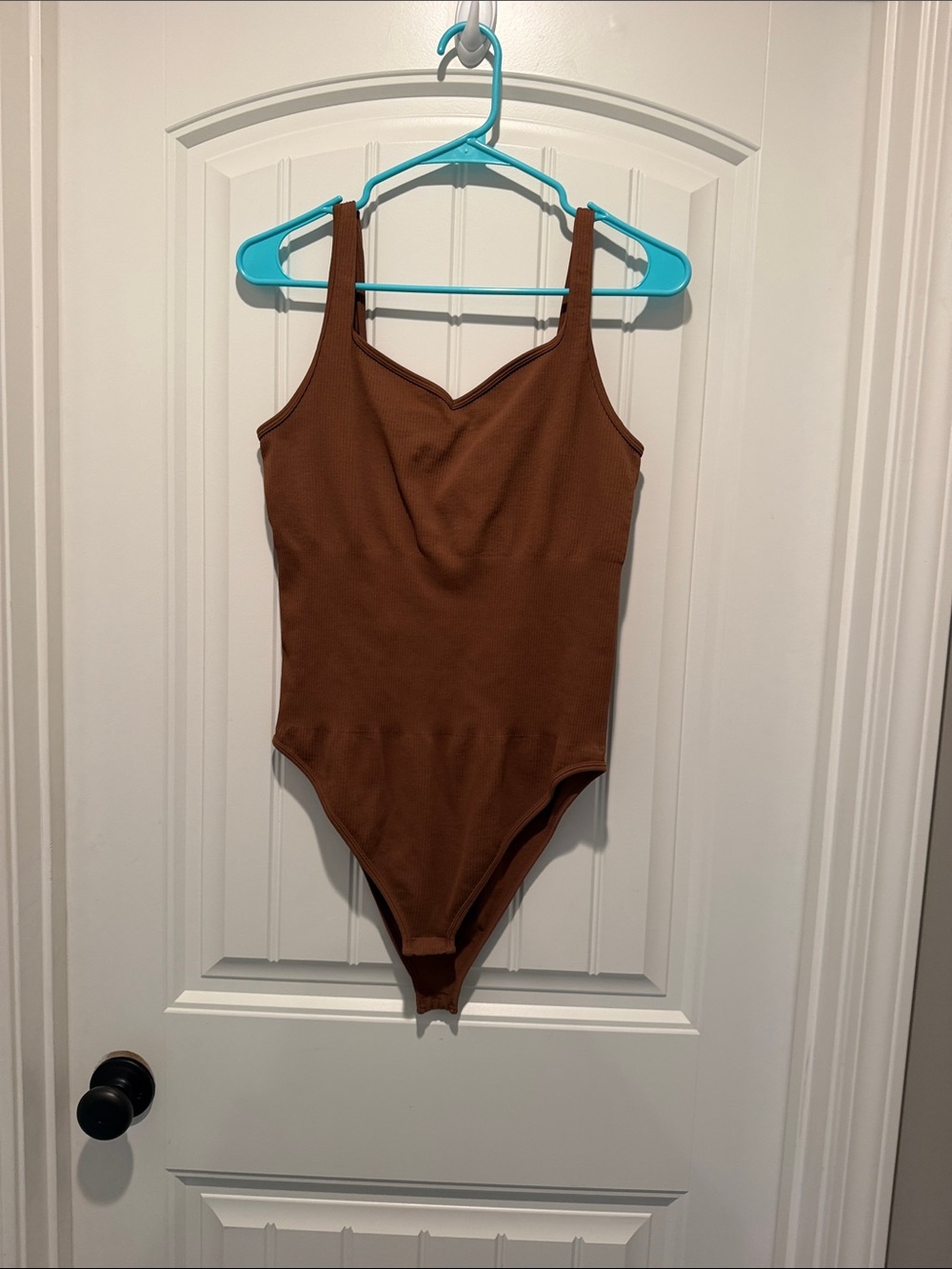 OQQ Women’s Brown Ribbed One-Piece Bodysuit
